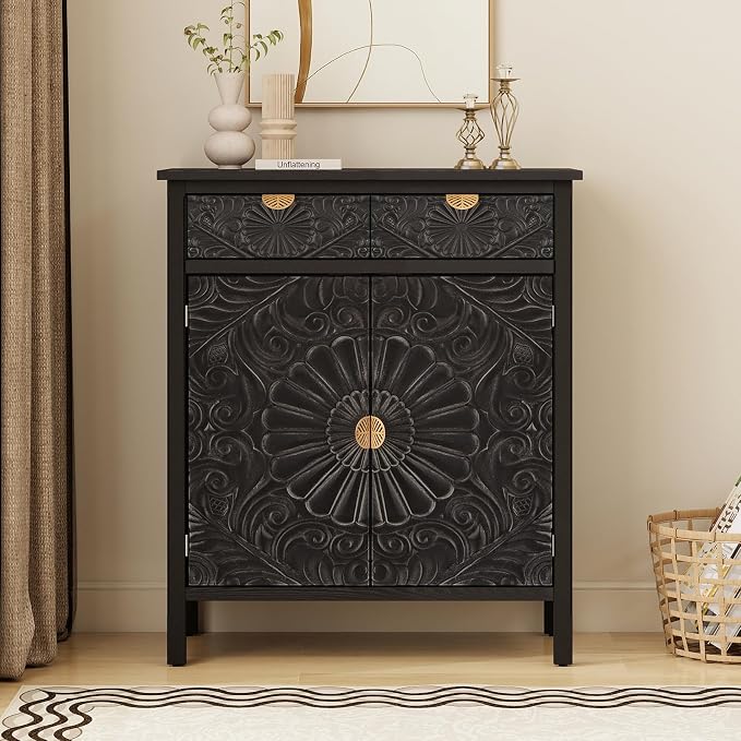 Black 2 Door 2 Drawer