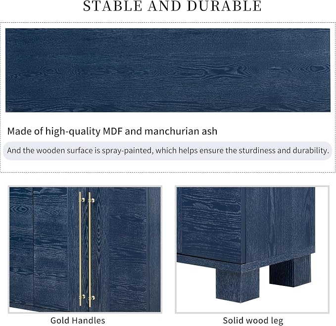 Antique Navy & Gold Handles