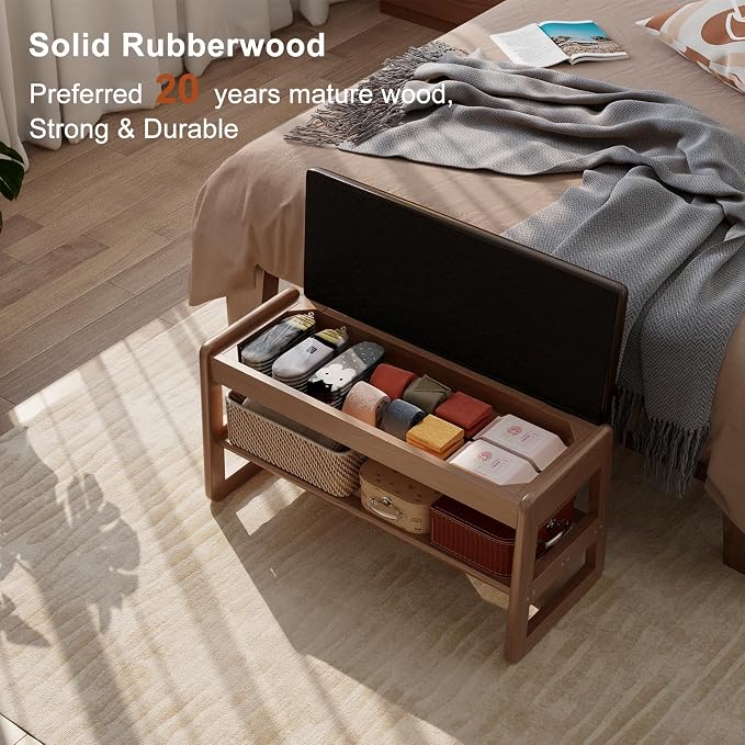 Dark Walnut Upholstered Seat