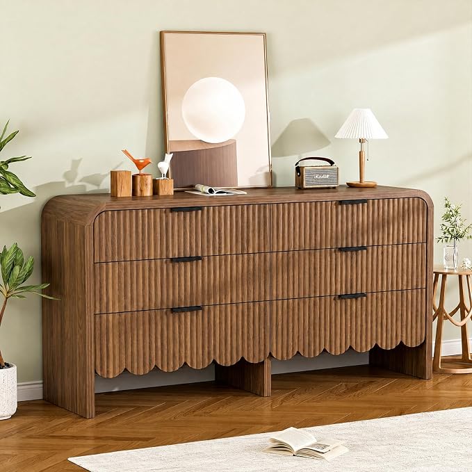 Walnut-6 Drawer-dresser