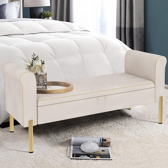 Beige With Rolled Arm