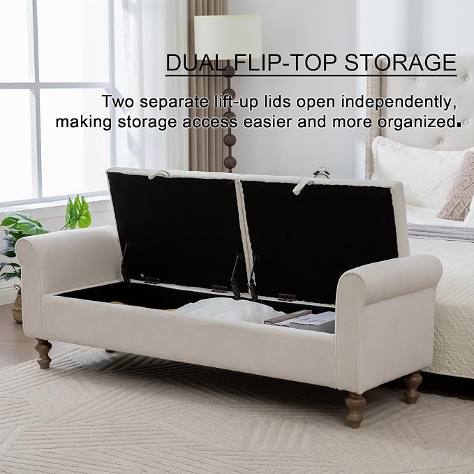 Beige Tufted 65.2''w