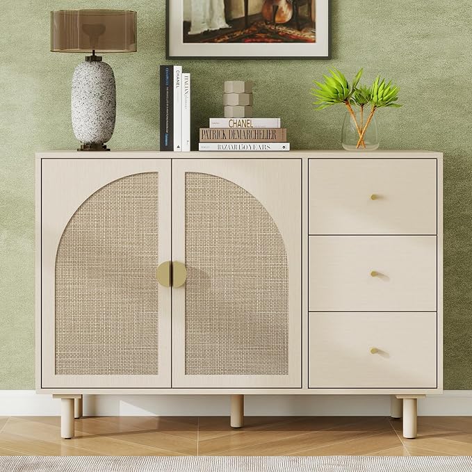 Wood Color-2 Door 3 Drawer