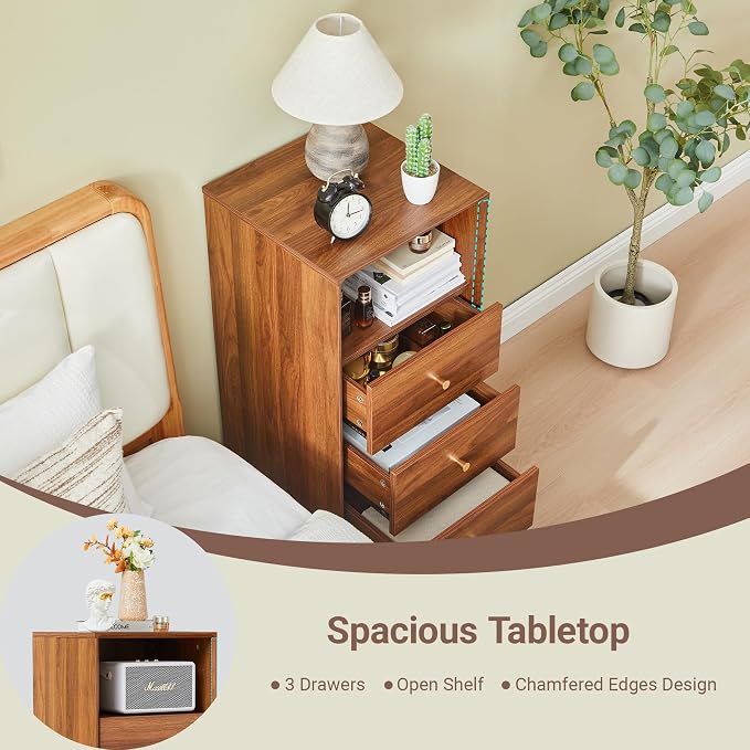 Walnut 3 Drawer