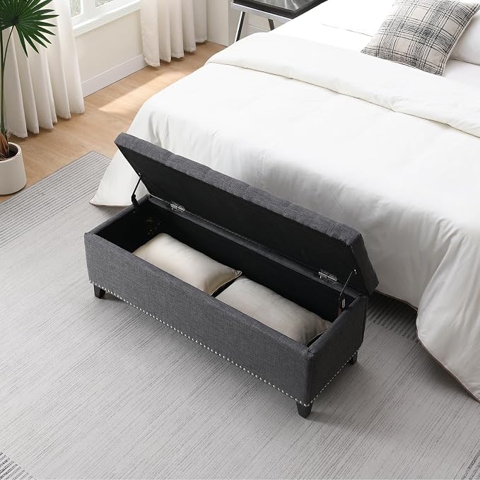 Linen Fabric - Dark Grey 47.5''w