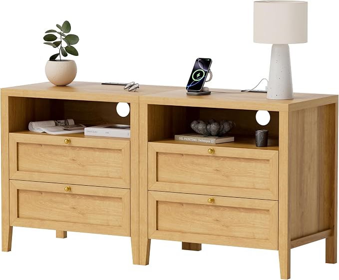 2 Drawers/Natural Oak