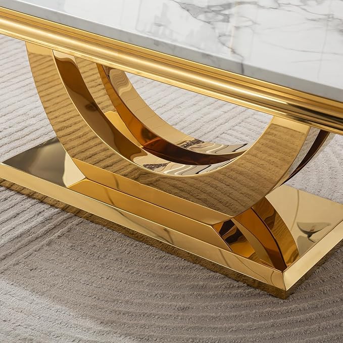 White & Gold Coffee Table