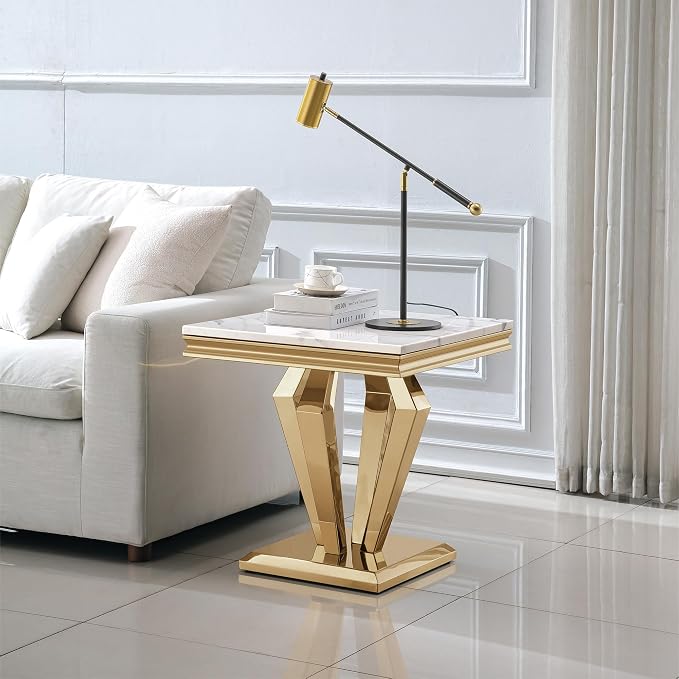Style4:end Table-white&gold