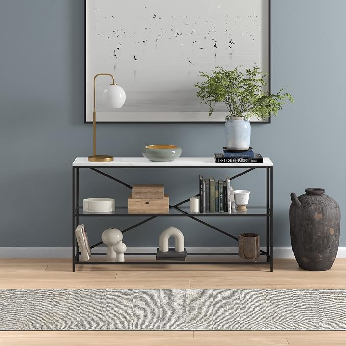 Black/Faux White Stone