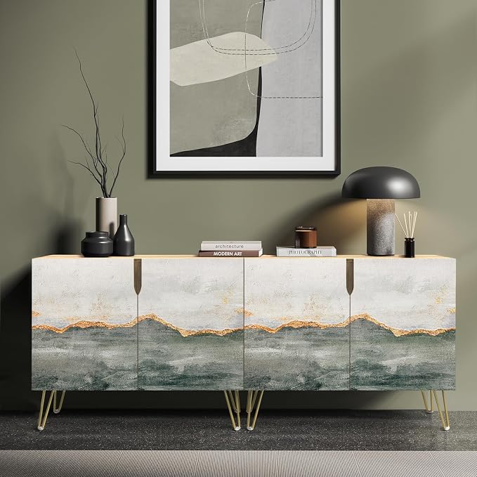 Gold Gray Color Block Collage