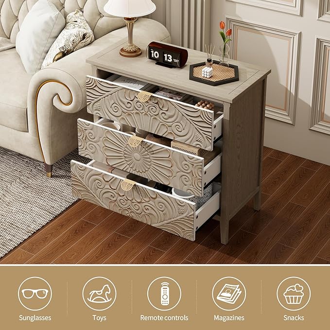 Vintage 3 Drawer Cabinet - 1 Pc