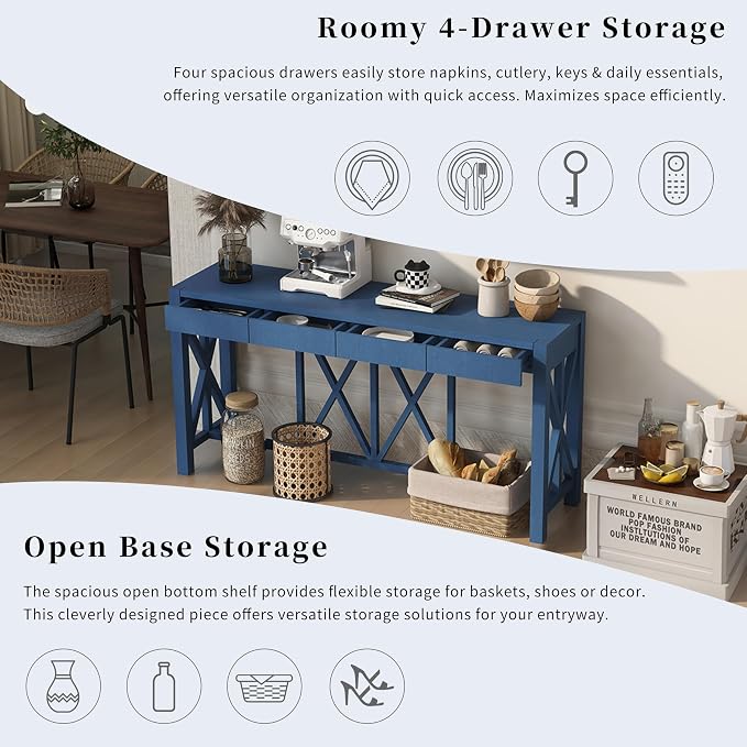 Navy Blue + Mdf + Mdf + Acacia