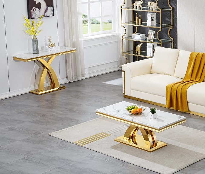 White&gold,console Table