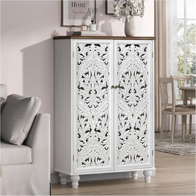 White & Walnut_2 Doors Tall