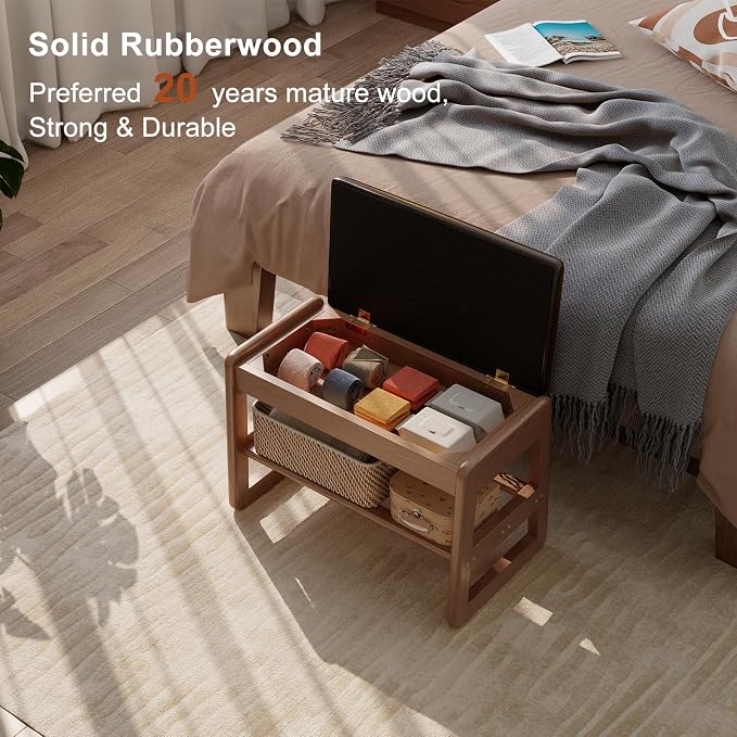 Dark Walnut Upholstered Seat