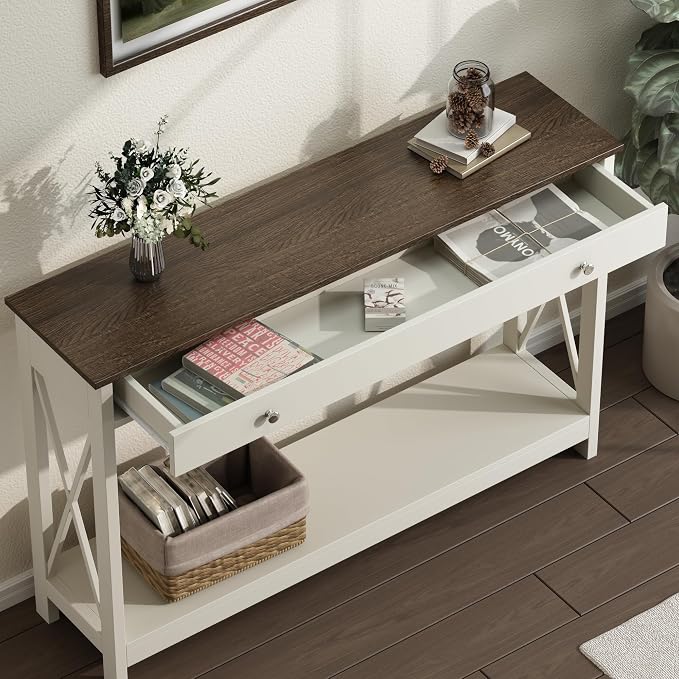 Antique White & Brown