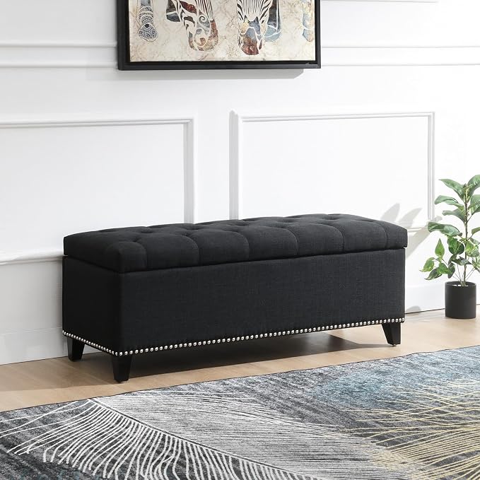 Linen Fabric - Black 47.5''w