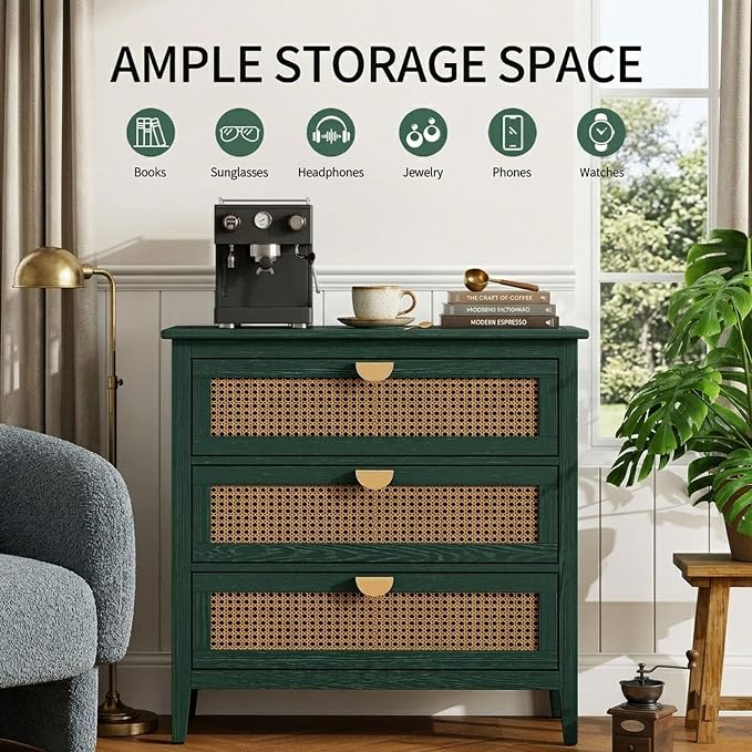 Green 3 Drawer Set of 1