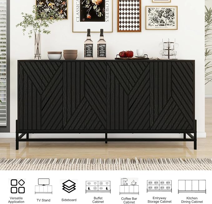Black Carved Lines