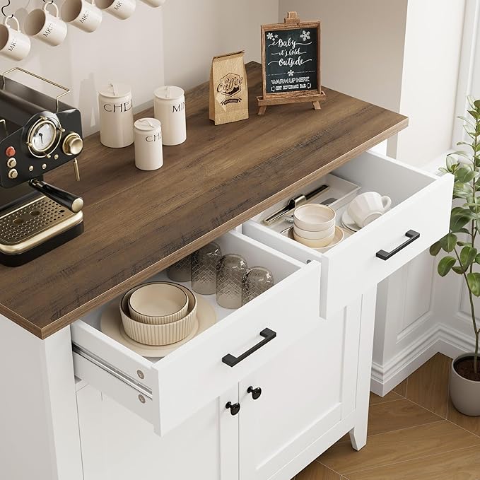 Ivory White/Rustic Brown