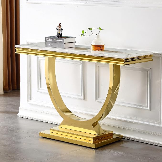 White and Gold Console Table