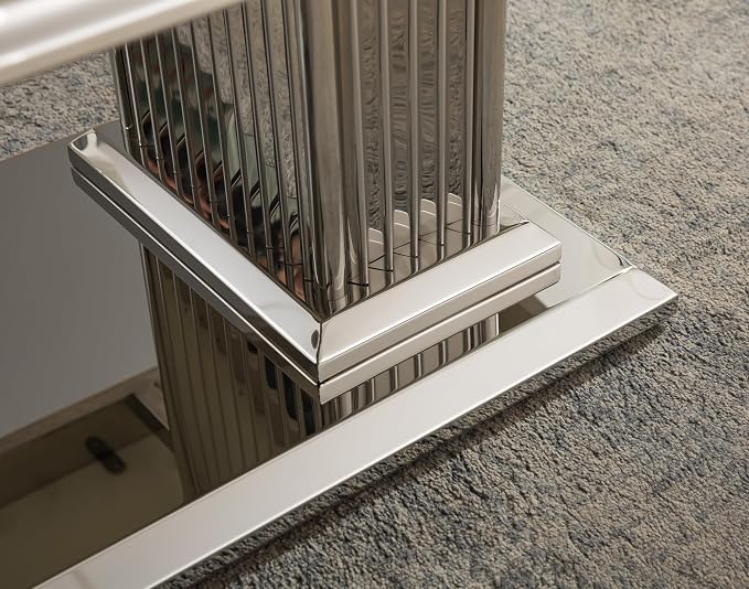 Coffee Table - White Silver Base