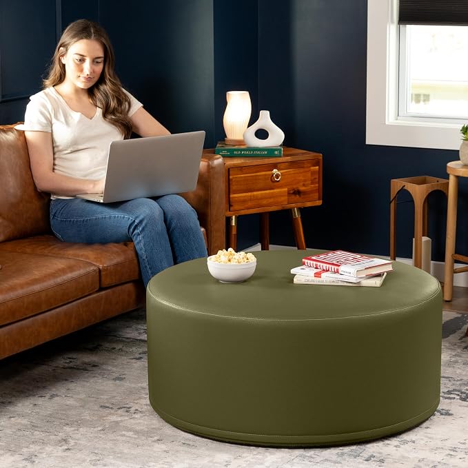 Faux Leather Olive Green