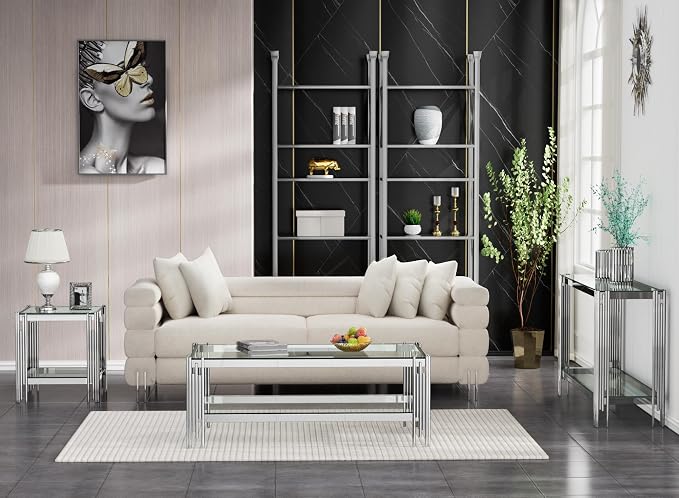 Silver & Clear End Table