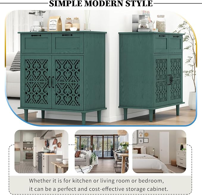 Green_2 Door 2 Drawer