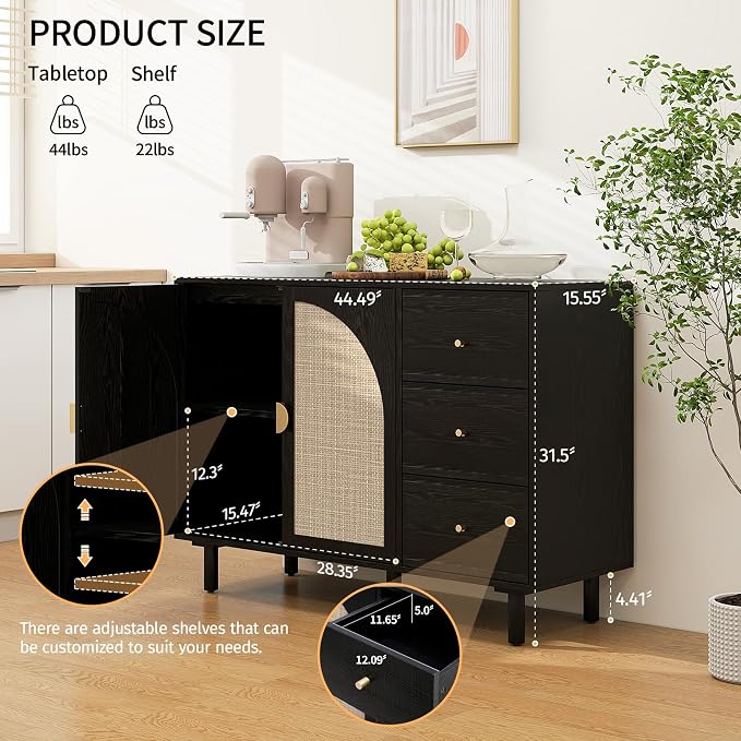 Black_2 Door 3 Drawer