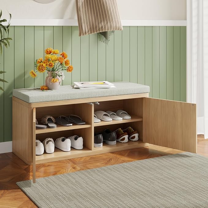 2 Door Shoe Bench-light Oak