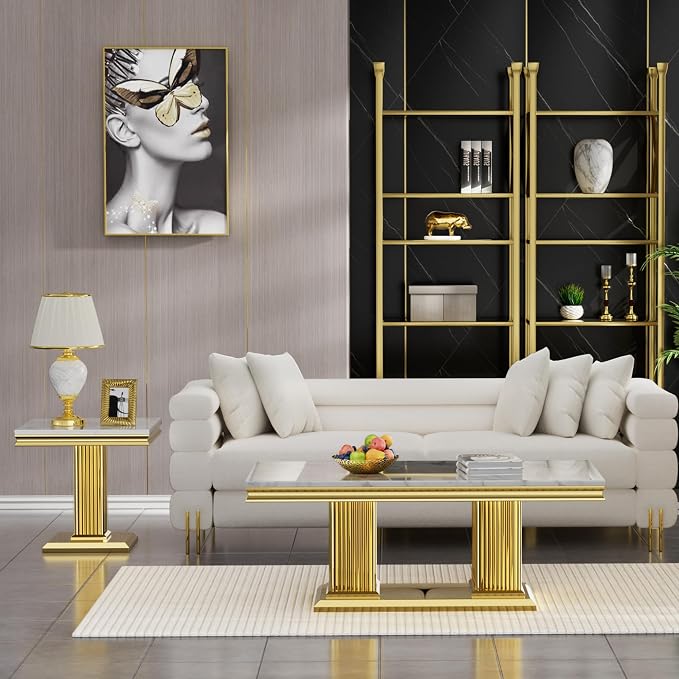 Ii White Marble&gold1