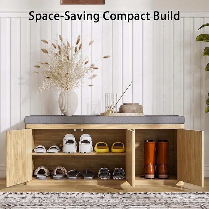 3 Door Shoe Storage Bench-oak