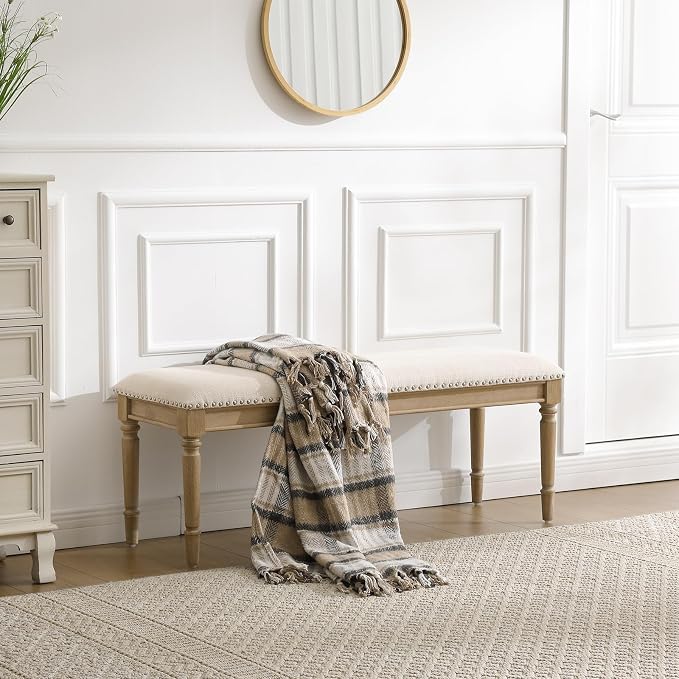 Linen Beige, Nailhead Trim