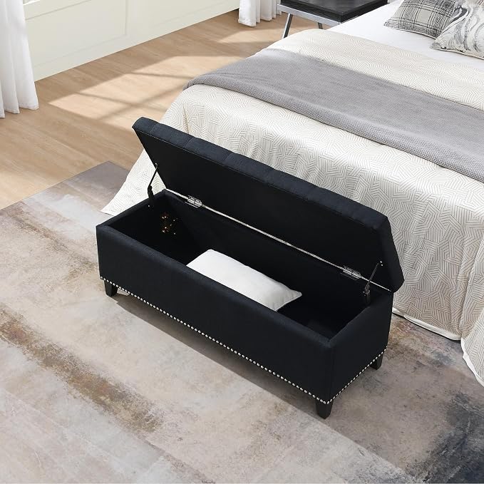 Linen Fabric - Black 47.5''w