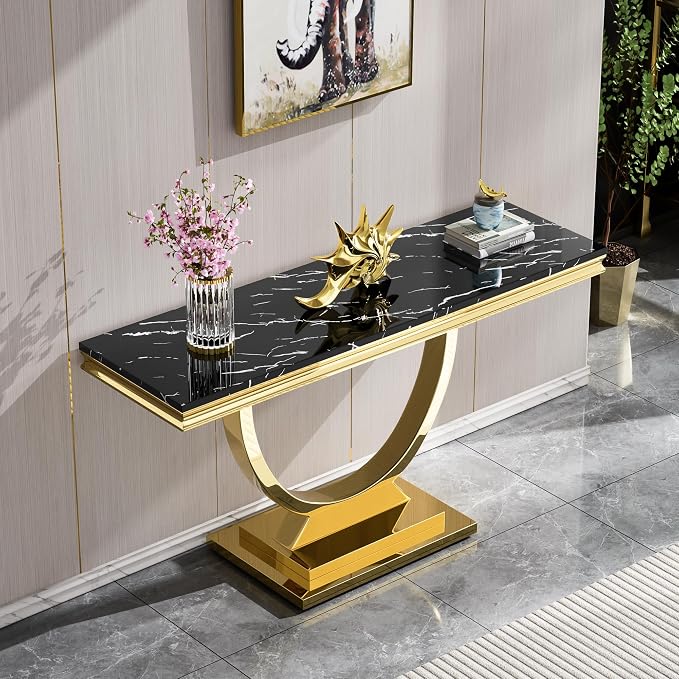 Style1:console Table-black &Gold
