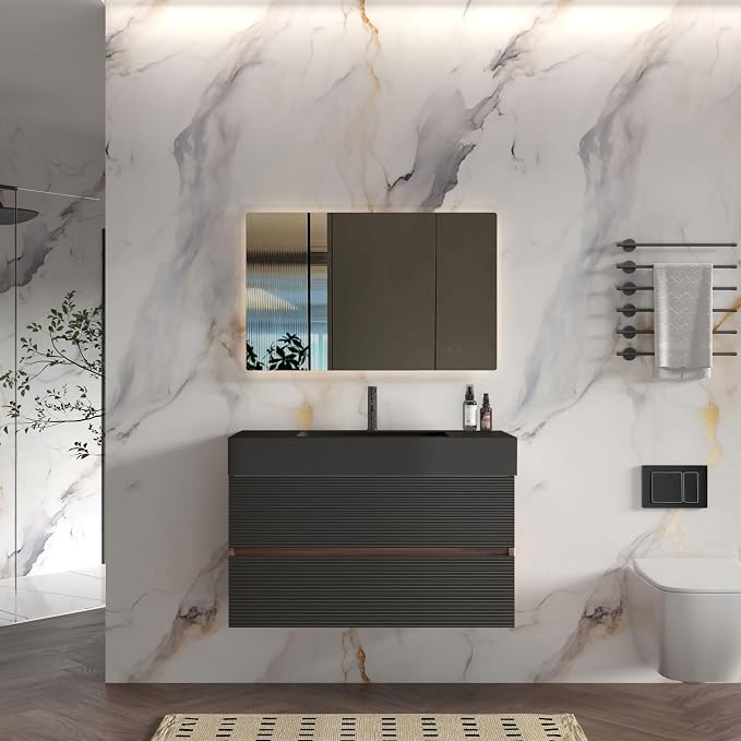 Walnut+black / Black High-rim Sink