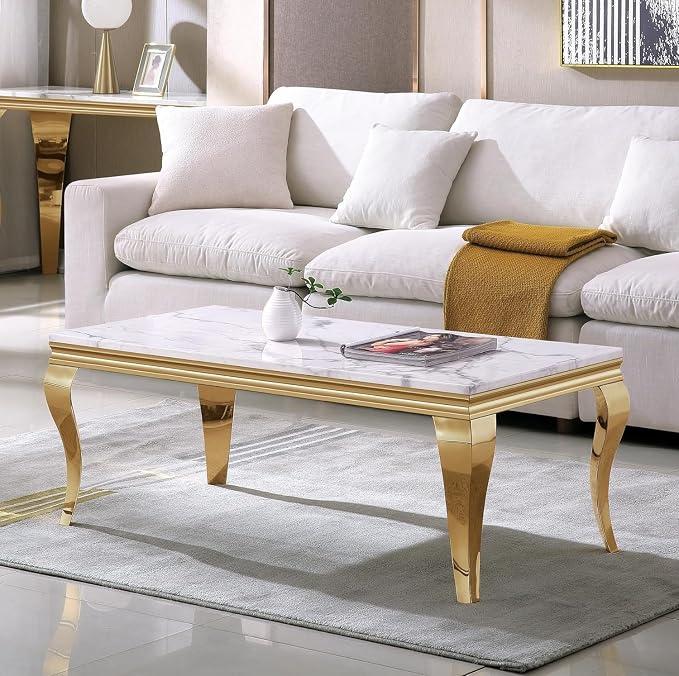 Coffee Table - White Gold Base