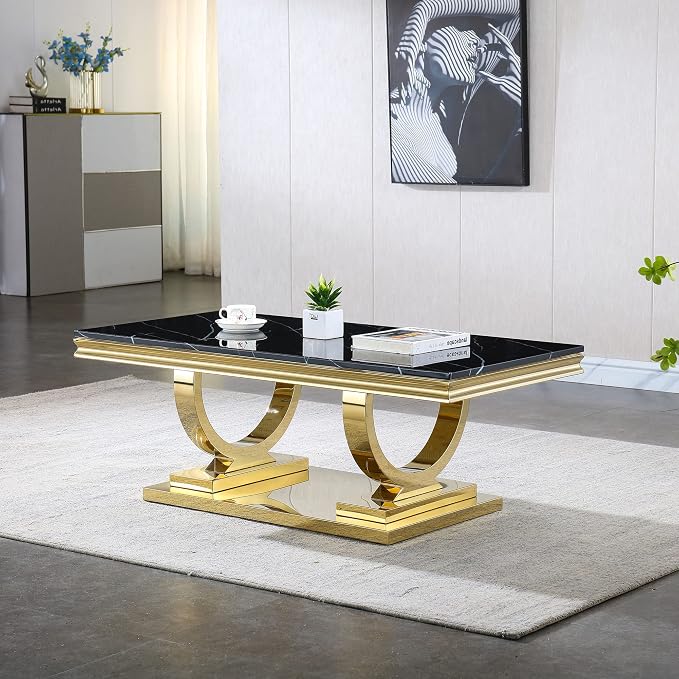 Coffee Table - Black Gold Base