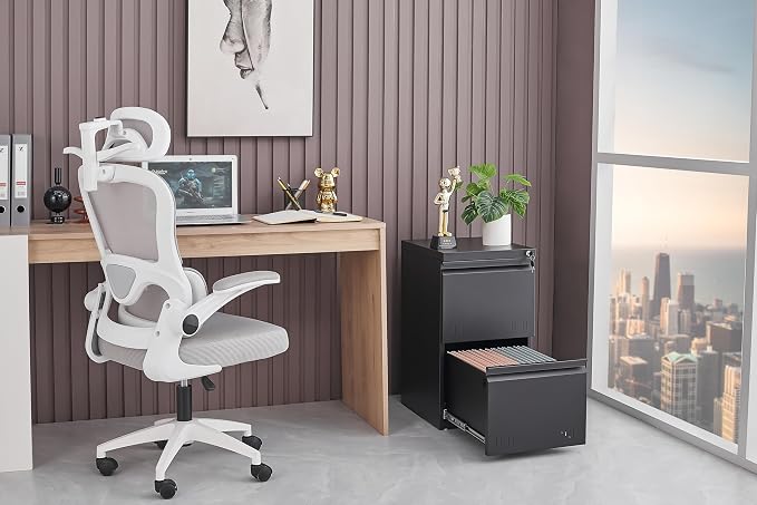 Matte-black 2-drawer Vertical