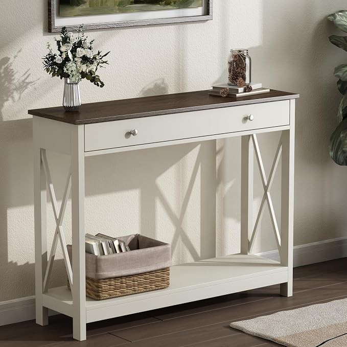 Antique White & Brown