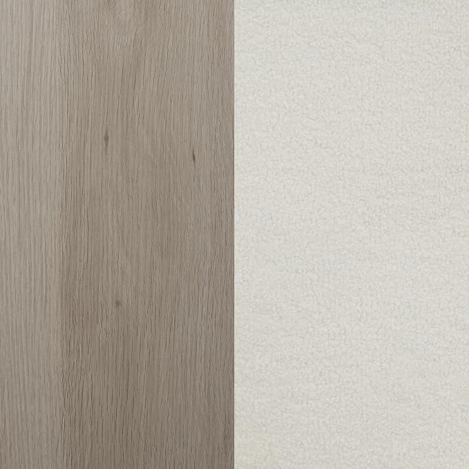 White Boucle/Light Oak/Matte Black