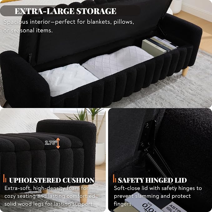 Teddy Fabric Ribbed - Black