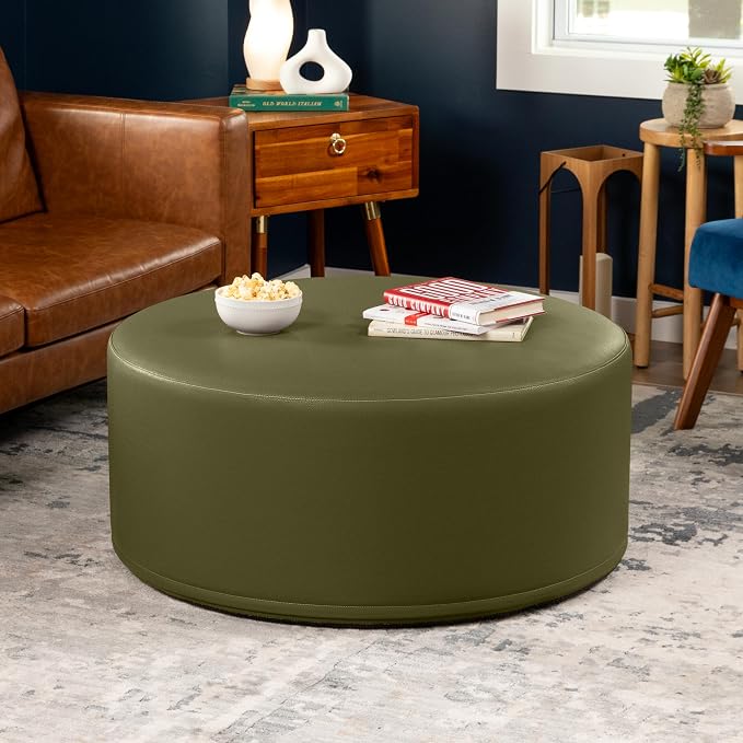 Faux Leather Olive Green