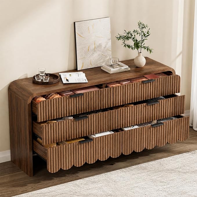 Walnut-6 Drawer-dresser