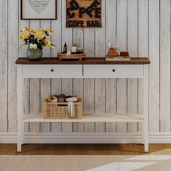 Antique White & Brown