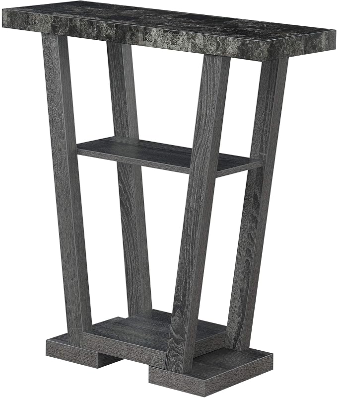 Faux Black Marble/Weathered Gray