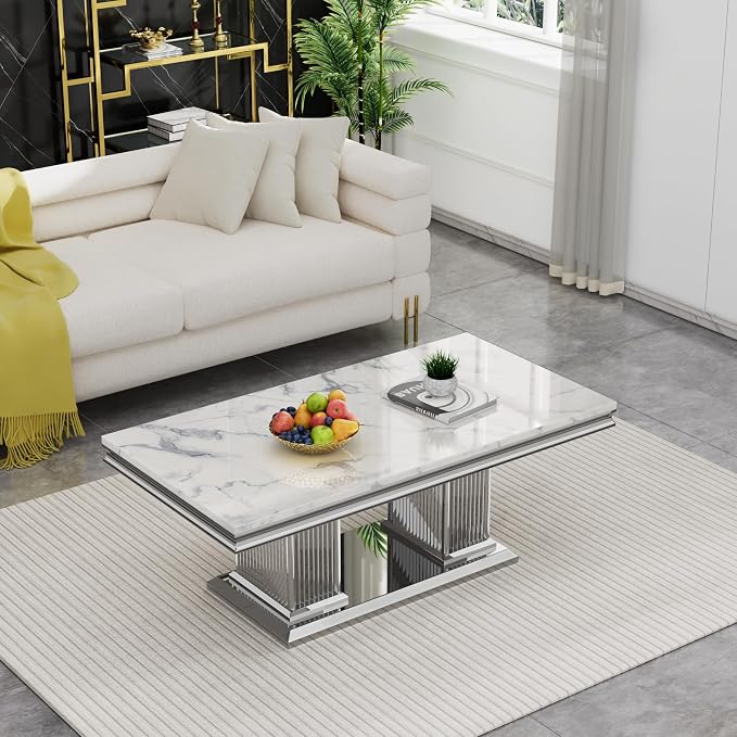 White Silver Coffee Table