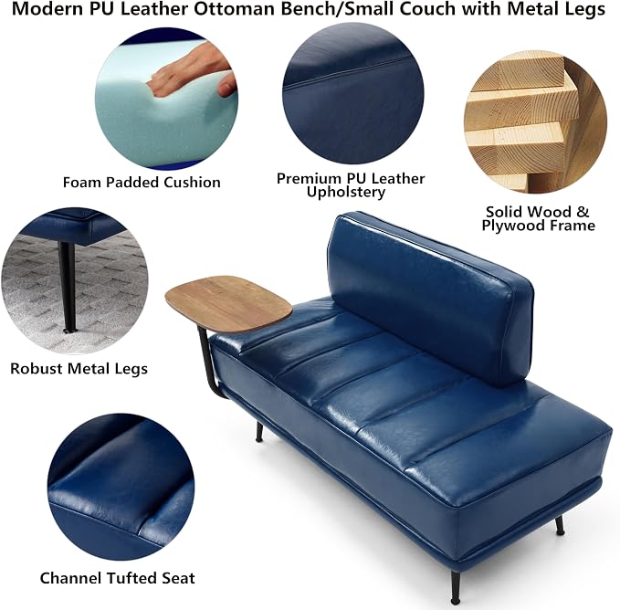 Blue Pu Leather
