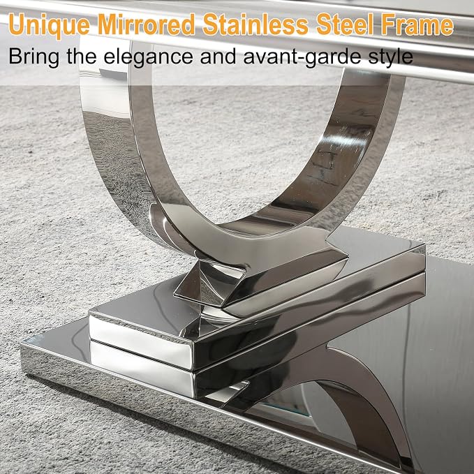Coffee Table-white Top &Silver Base